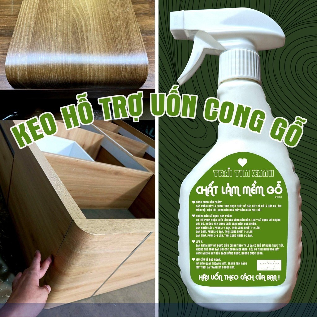 Dung dịch hỗ trợ uốn cong, chất làm mềm gỗ 330ml tiện dụng Uốn MDF -1- EMA