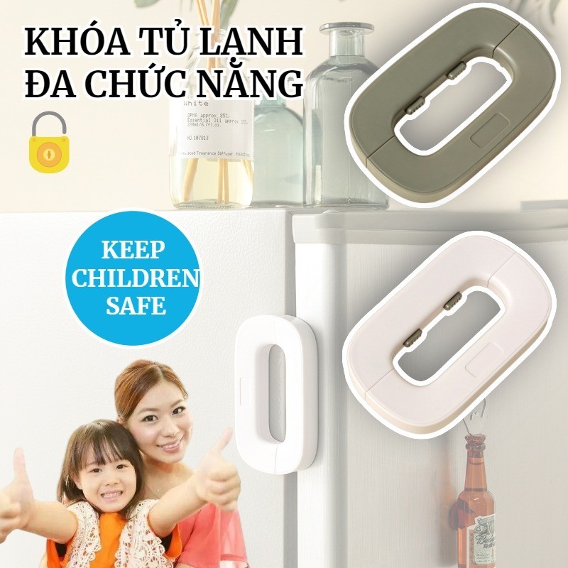 Khóa Tủ Lạnh Đa Năng, Khóa An Toàn Cho Trẻ Em, Khóa Tủ Giúp Tránh Va Đập Không Cần Khoan