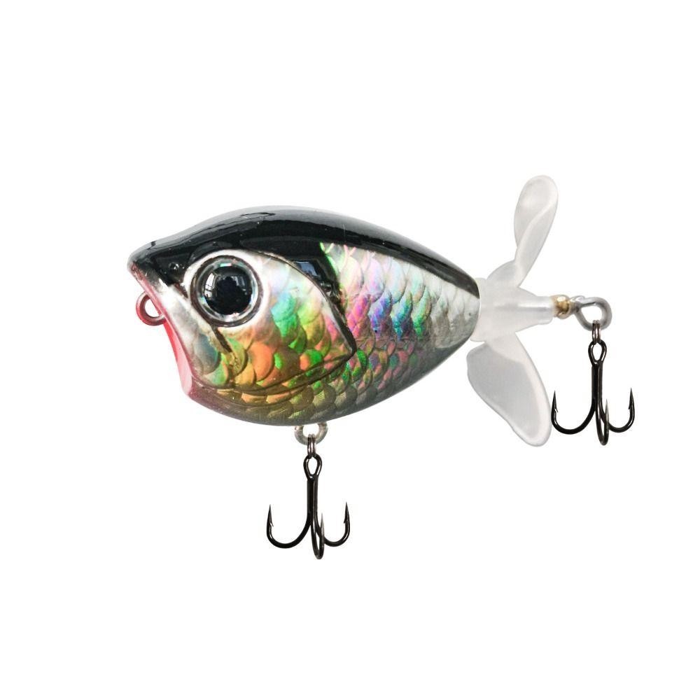 Mồi Bề Mặt Popper Bass 2024 - Cánh Quạt, Đuôi Xoay (6g/50mm & 11g/60mm)