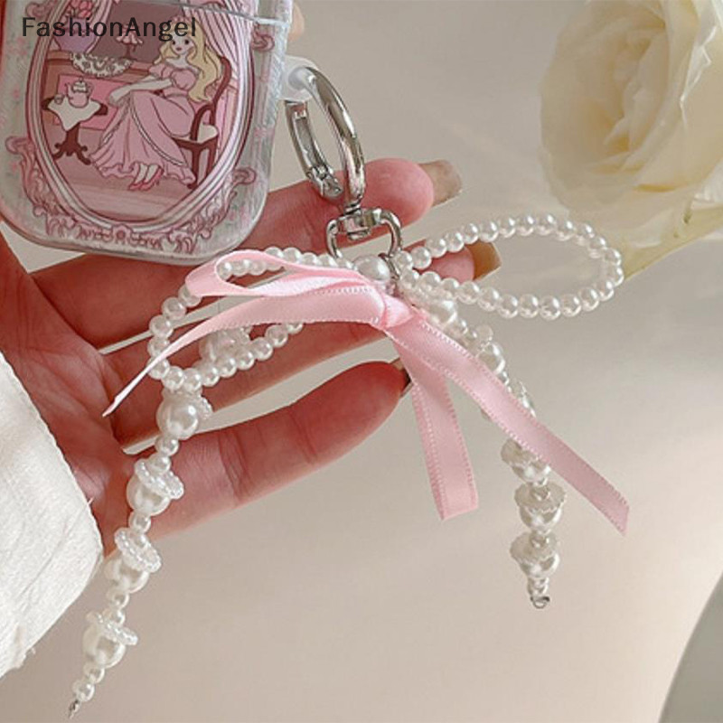 Fashionangel Hàn Quốc Nơ Ngọt Móc Khóa Ngọc Trai Ruy Băng Nơ Móc Khóa Y2K Thẩm Mỹ Chìa Khóa Cho Bé Gái Túi Mặt Dây Chuyền Phụ Kiện Quà Tặng TH