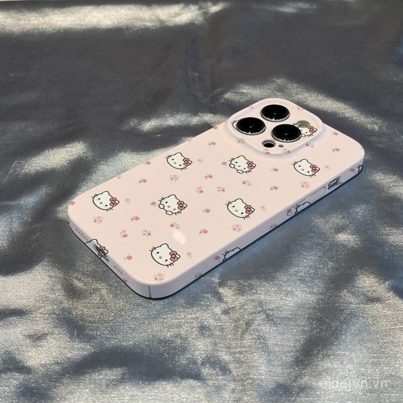 Toàn Màn Hình KT Hello Kitty QYJS Thích Hợp Cho Ốp Điện Thoại IPhone 15 14 13 ProMax 12 PRO 11 15 14 PLUS X XS XR XSMAX 7 8 PLUS SE Phim Cứng RDZJ