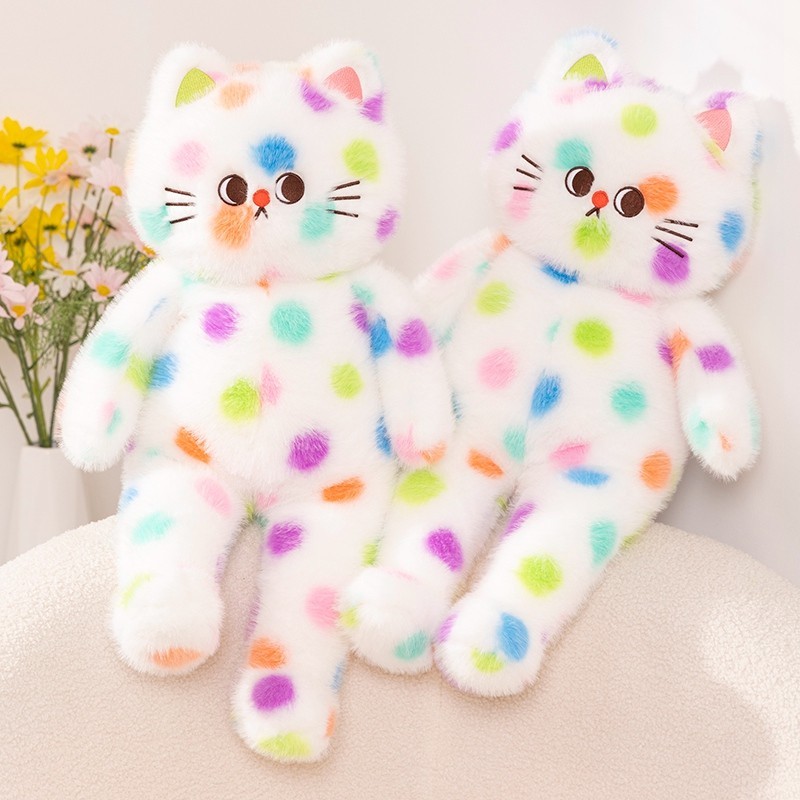 Rytanda Mèo Đồ Chơi Sang Trọng Gấu Bông Dễ Thương Chấm Bi Mèo Gối Mèo Đen Búp Bê Đầy Động Vật Quà Tặng Mềm Cho Sinh Nhật Trẻ Em, Bạn Gái Quà Tặng Giáng Sinh