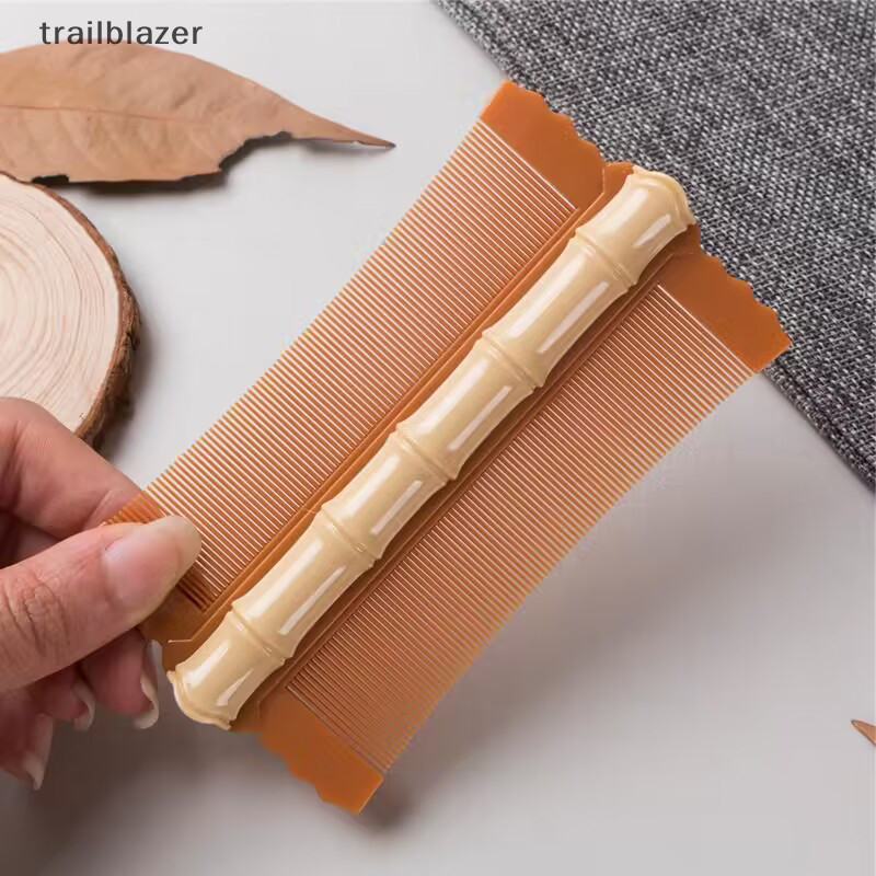 Trailblazer Ướt Khô Tóc Detangling Lược Tre Lược Lược Lược Chấy Hai Mặt Siêu Dày Răng Để Loại Bỏ Gàu Da Đầu Làm Sạch Mới