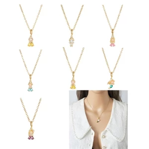 XGB Ngày lễ tình nhân cho bé gái Vòng cổ Zircon hình cô gái nhỏ Vòng cổ mặt dây chuyền
