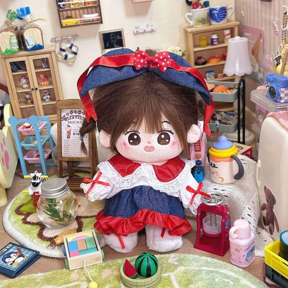 Flazea Búp Bê Dress up, 20cm Búp Bê Cotton BJD Mũ Búp Bê, Phim Hoạt Hình OB11 Quà Tặng Băng Đô Quấn Tóc Ngọt Ngào Đồ Chơi Sang Trọng