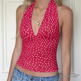 Áo ba lỗ cổ áo không tay hở lưng kẻ sọc / in hình trái tim Slim Fit Áo sơ mi dự tiệc