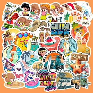 Set 50 Sticker Mùa Hè Summer – Decal Trang Trí Đa Năng | Chống Nước | Dán Vali, Laptop, Tủ Lạnh