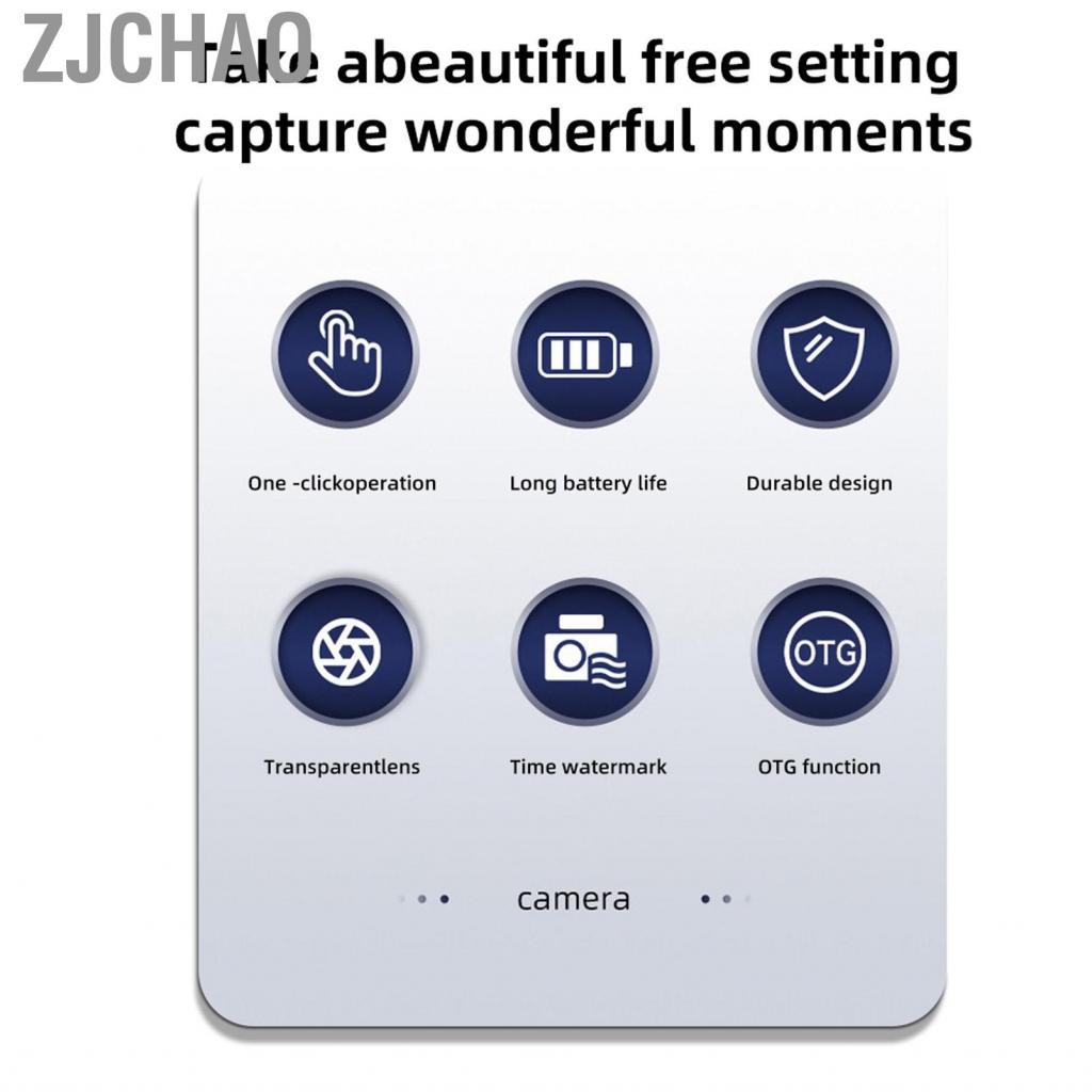 Zjchao Máy quay video máy ảnh kỹ thuật số nhỏ 1080p CCD với ống kính 160 độ cầm tay loại C Retro Thumb để ghi lại việc chụp ảnh