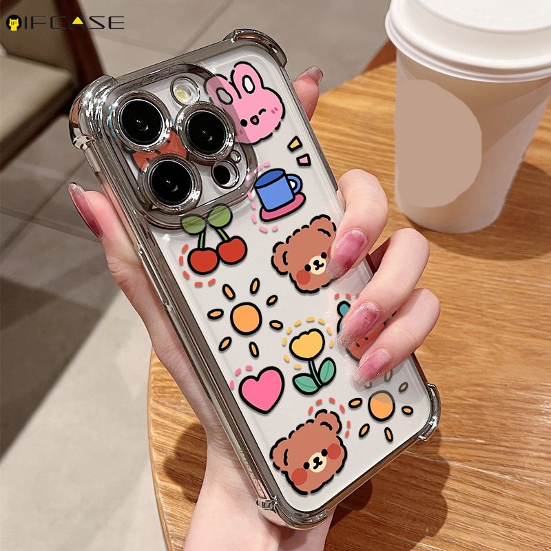 Dành Cho Xiaomi 15 14 14T 13 13T 12 12S 12T Pro 12X Ốp Điện Thoại Gấu Dễ Thương Thỏ Dâu Anh Đào Hoạt Hình Sang Trọng Chống Sốc Trong Suốt Vỏ Mềm Ốp Lưng
