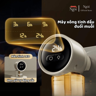Máy Xông Tinh Dầu Đuổi Muỗi Hẹn Giờ Màn Hình LED Tích Hợp Đèn Ngủ, Máy Đuổi Muỗi Khuếch Tán Rộng MXTD01 - NGÓI HOME