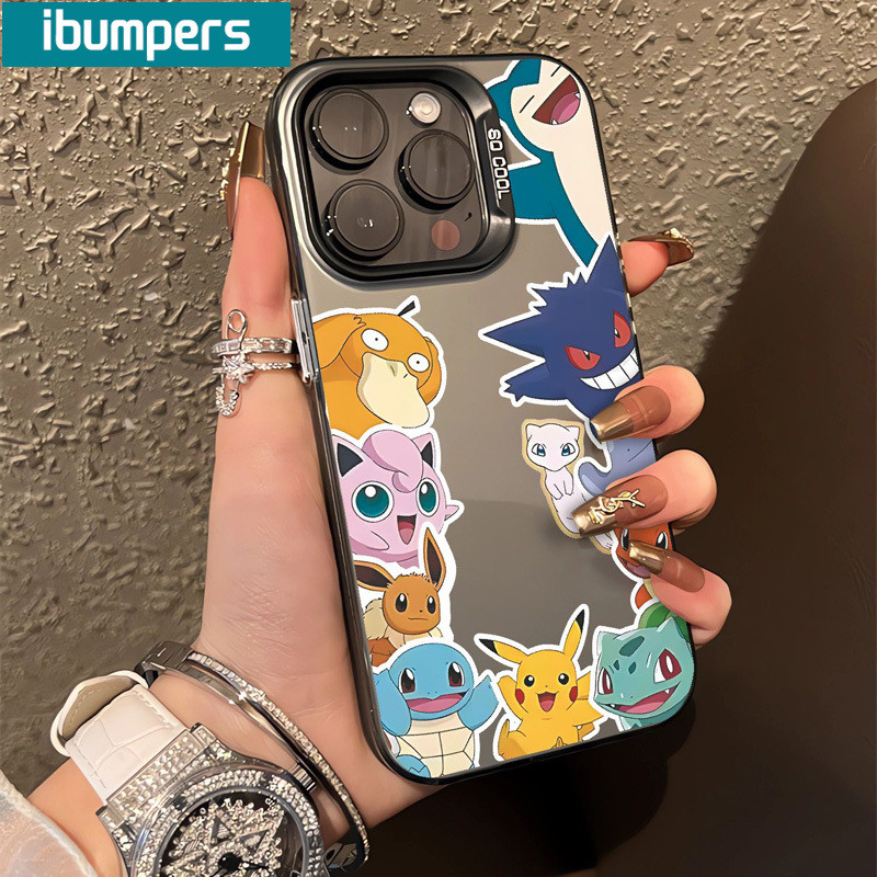 ibumpers Ốp Lưng IPhone Họa Tiết Pokémon Dễ Thương Ốp Điện Thoại IMD Cứng Trơn Chống Bẩn Chống Sốc Cho IPhone 16 15 14 12 13 11 Pro Max