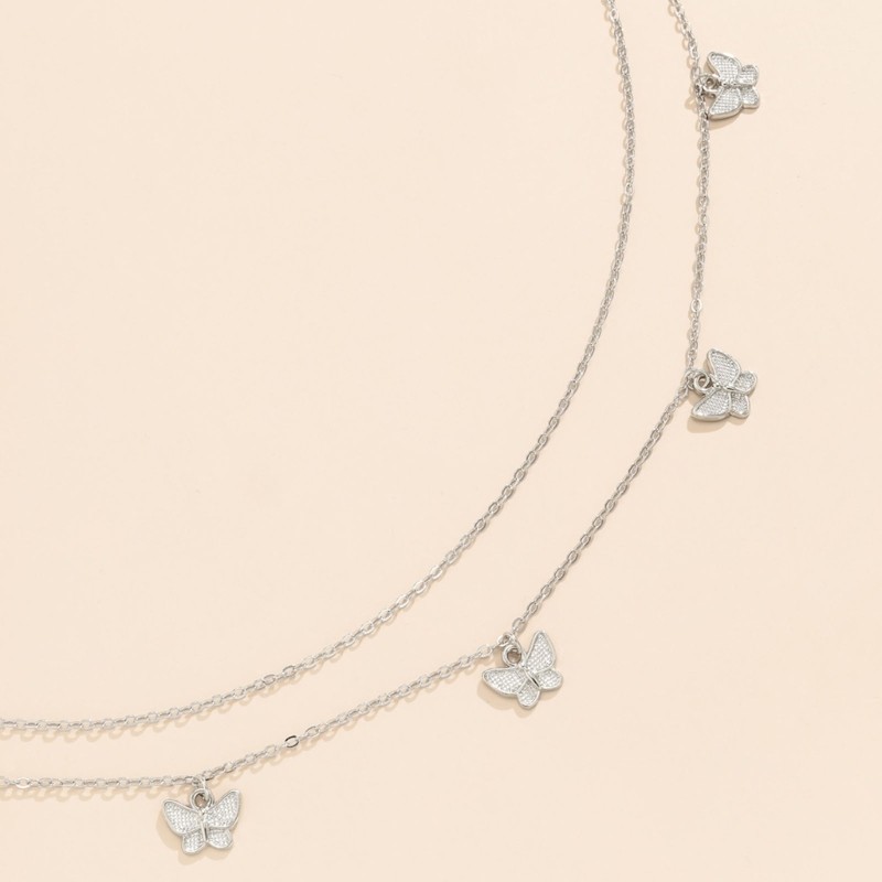 Jenniferab Hai Lớp Dây Thắt Lưng Trang Trí Cho Nữ Với Charm Bướm Thanh Lịch