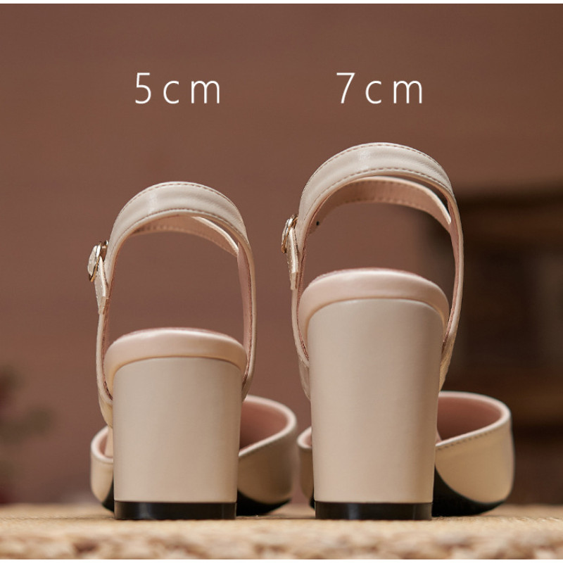 (((34-45) Dép Gót Cao Nữ Gót Dày Gót Size Lớn Rộng Plus Fat 43 44