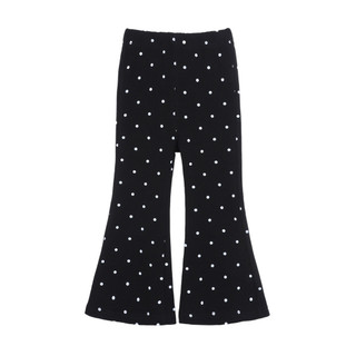 Quần ống loe mới cho bé gái mùa xuân hè thu, phong cách, thoải mái, đa năng, quần legging đơn giản với họa tiết chấm bi