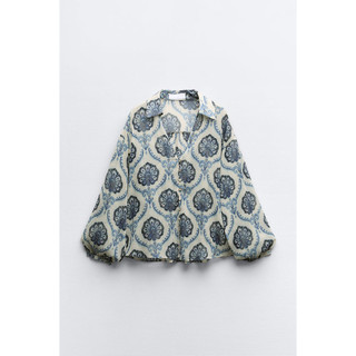Zara made in Morocco đủ tag áo sơ mi voan hoa Spring cực đẹp