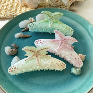 Kovoi / dream Ocean ~ Đầy Màu Sắc Sao Biển Acetate Lấy Kẹp Nữ Thiết Kế Niche Kẹp Cá Mập Mũ Đội Đầu Tóc Ngọt Ngào