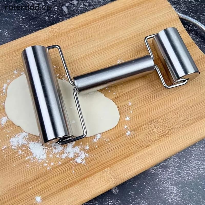 # ruierdd # Thép không gỉ Đơn / Đôi Cán Pin Chống Dính Bột Bánh Ngọt Con Lăn Nhà Bếp Bánh Bao Máy Mì Pizza Pies Dụng Cụ.