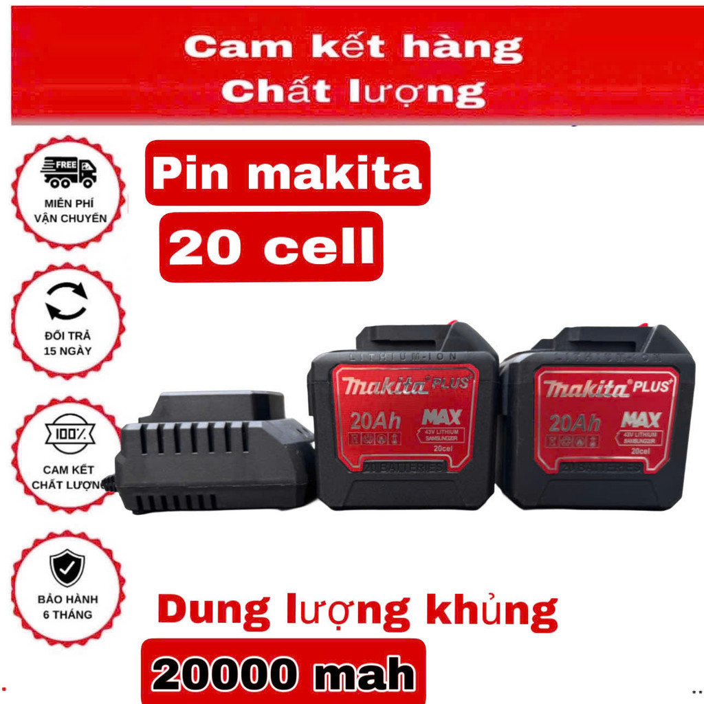 Pin MAKTIA 20 CELL dung lượng 8AH, Mạch 8 mosfet dòng xả cao, Chân pin ...