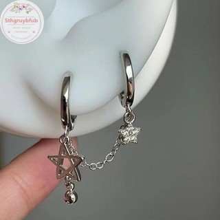 Sthb 1 Màu Bạc Sao Dây Xích Tai Đôi Lỗ Tai Xương Móng Tay Y2K Thời Trang Hottie Bông Tai Nữ Trang Sức VN