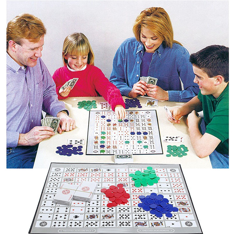[Luật Việt] Trò chơi Sequence chip nhựa game gia đình vui vẻ Tigar