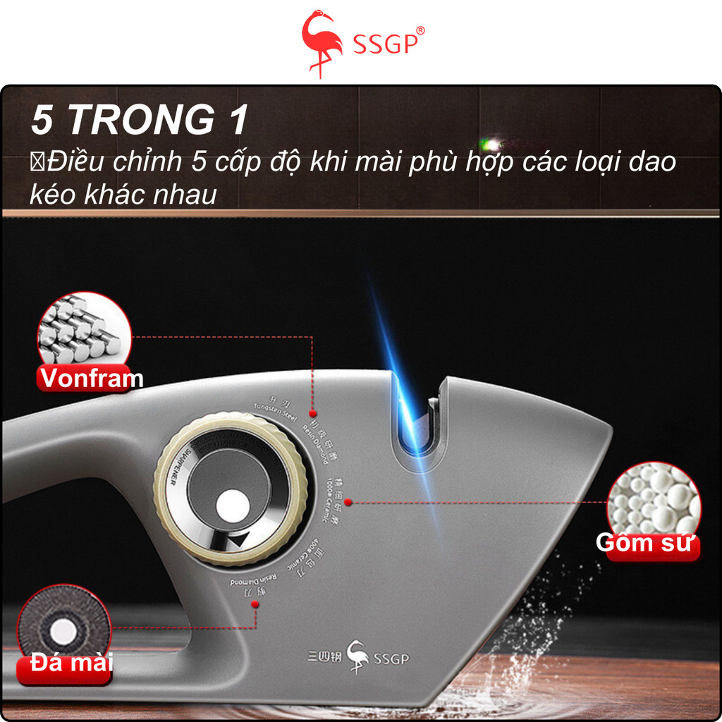 Dụng cụ mài dao kéo Shark 5 trong 1 SSGP  đồ mài dao kéo máy mài đa năng thiết bị mài dao SS01904