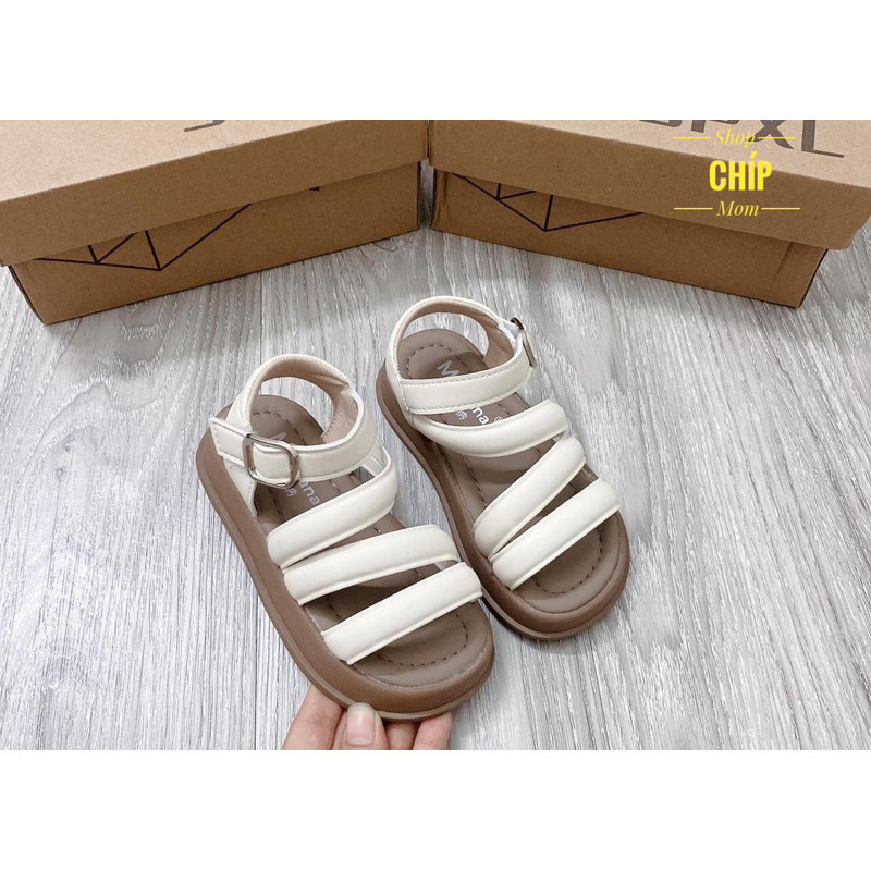 sandal bé gái dép quai hậu cho bé quai chéo nơ xinh xắn êm chân QCCC full hộp trắng cho bé từ 2 tuổi  8519 ( ảnh thật )