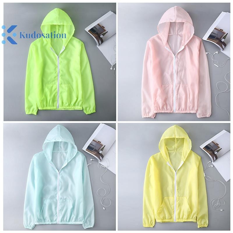 Kudosation Áo Khoác Nữ Mùa Hè Chống Nắng Áo Chống Tia UV Nhanh Khô Thể Thao Áo Gió Đi Xe Đạp Chạy Áo Đẹp