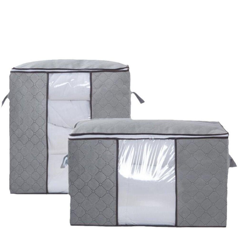 HOBBYIN Túi đựng quần áo HOBBYIN, có tay cầm nâng Túi đựng chăn có thể gập lại, Vải không dệt Công suất lớn Hộp đựng đồ Tủ quần áo phòng ngủ