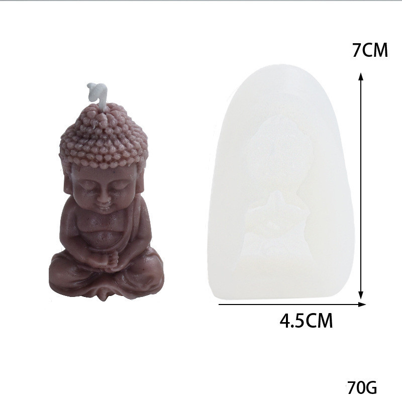 Sakyamuni Hình Khuôn Silicon Tượng Phật Hương Liệu Khuôn Socola Handmade Xà Phòng Khuôn Trang Trí Bánh Khuôn
