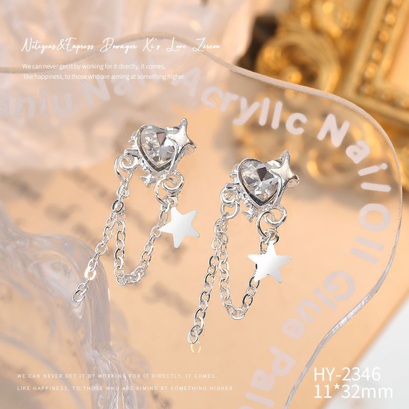 ⚝⚝Richh Trang trí móng tay kim cương giả hình ngôi sao dễ thương mới