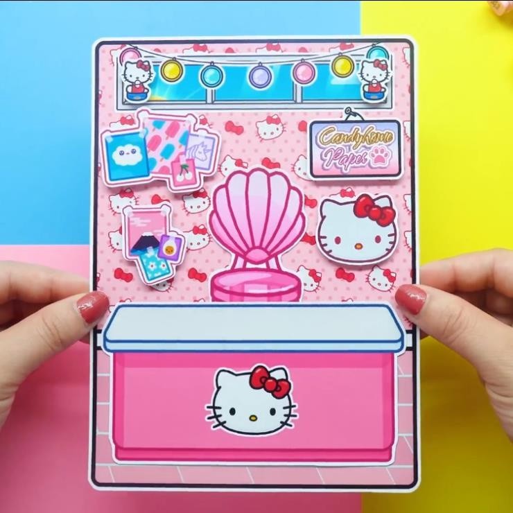 Học liệu búp bê bằng giấy ngôi nhà búp bê thủ công tocaboca hello kity đồ chơi trẻ em tự làm H19