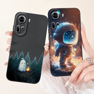 Oppo Reno11 5G CPH2599 / Reno11 Pro 5G CPH2607 Vỏ bảo vệ ống kính Oppo Reno 11 11Pro 5G Vỏ mềm hình chú mèo vịt dễ thương Phi hành gia hoạt hình Jelly Silicon