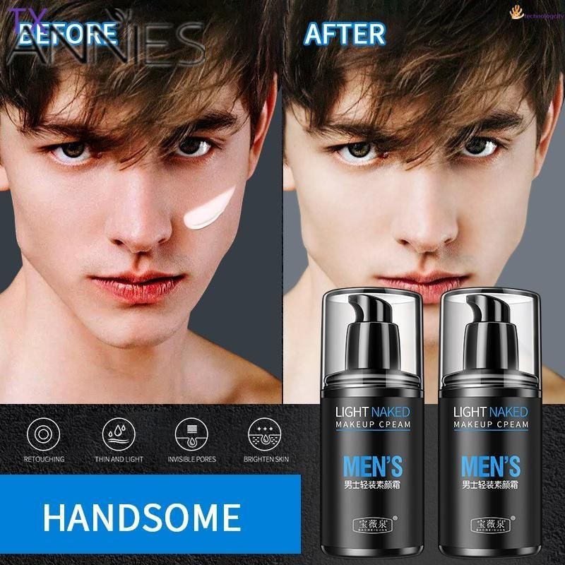 Ảnh Kem Lười Kem Làm Trắng Da Mặt Bb Kem Nam Ánh Sáng Trơn Kem Che Khuyết Điểm In Mụn Làm Sáng Màu Da lazybones Men 's Light Plain Cream 1