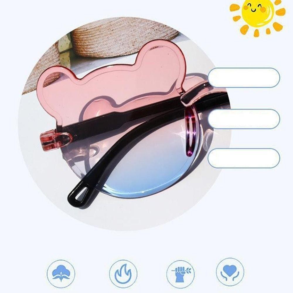Kính râm trẻ em RTJIFSS99, Gấu hoạt hình dự tiệc PC, Gấu nhỏ chuyển màu UV375 dễ thương Kính râm không vành cho bé trai bé gái