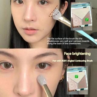Bảng highlight đường viền Timage bóng mũi cao, bảng ba màu Master dễ dùng cho trang điểm mặt