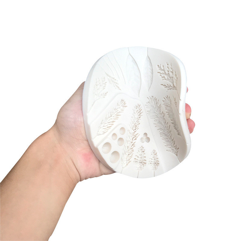 Lá Thông Nón Khuôn Silicon DIY Fondant Bánh Trang Trí Viền Khuôn Socola Khuôn Làm Bánh DIY