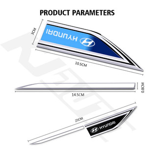 2 Cái / bộ Xe Hyundai Fender Kim Loại Miếng Dán Bên Ngoài Trang Trí Bên Phải Trái Đề Can Sửa Đổi Cho Stagazer Creta Accent Getz Avega I10 Santafe H1 Matrix I30 HB20 Tucson N Nline