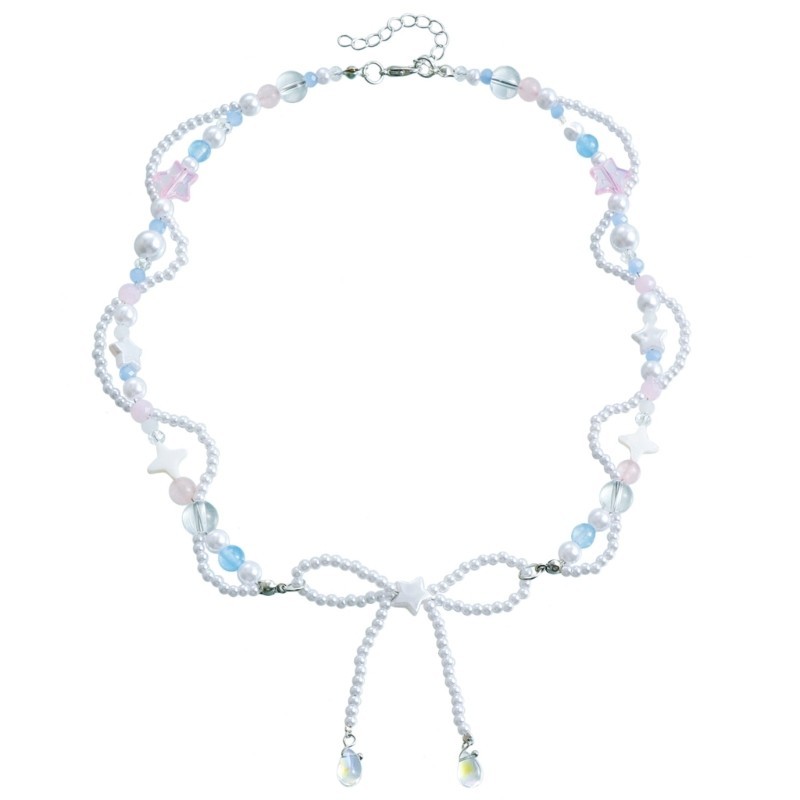 Vòng cổ nơ KING Dainty với mặt dây chuyền hình ngôi sao thanh lịch Trang trí chuỗi xương đòn