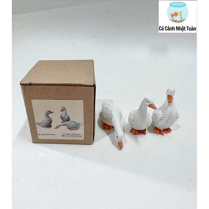 Bộ 3 Bé Vịt Cute Trang Trí Bể Cá Cảnh
