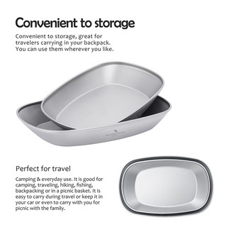 Boundless Voyage Đĩa Titan Siêu Nhẹ Đĩa Kim Loại Cắm Trại Ngoài Trời Chảo Bộ Đồ Ăn Cá Trái Cây Ăn Nhẹ Rau Đĩa Ăn Tối