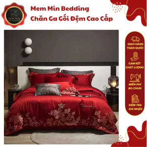 Bộ Chăn Ga Gối Lụa Alanine Chất Liệu Mềm Mại Nhập Khẩu - MemMinbedding Luxury