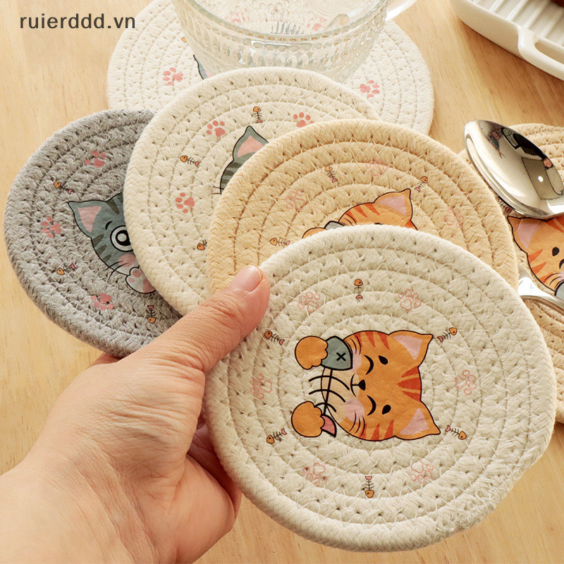# MỚI # Tấm lót bàn cách nhiệt Tấm lót cốc Thảm trang trí nhà cửa Hoa văn Coaster Trang trí bàn Phụ kiện nhà bếp.