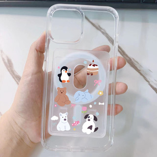 Ví điện thoại hoạt hình chống sốc trong suốt đáng yêu Thích hợp cho Iphone 15 14 13 12 Ví đựng thẻ điện thoại