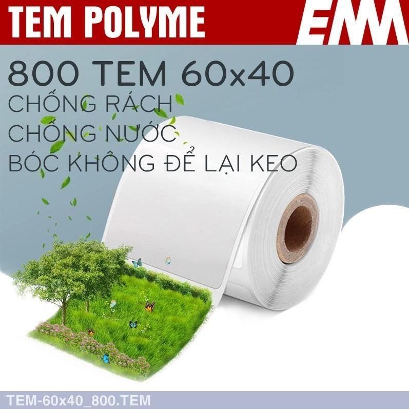 Tem in nhiệt Polyme CNC (60x40 Loại 800 PCS)-chuyên dụng cho nghành sản xuất - EMA