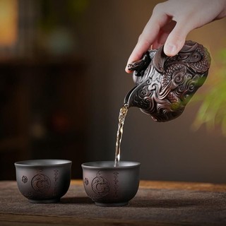 Bộ Ấm Trà Rồng Cát Tường (1ấm+2chén)