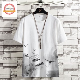 Áo thun nam, áo phông nam tay ngắn cổ tròn chất thun lạnh , dày dặn thoáng mát hình chim - cường an fashion