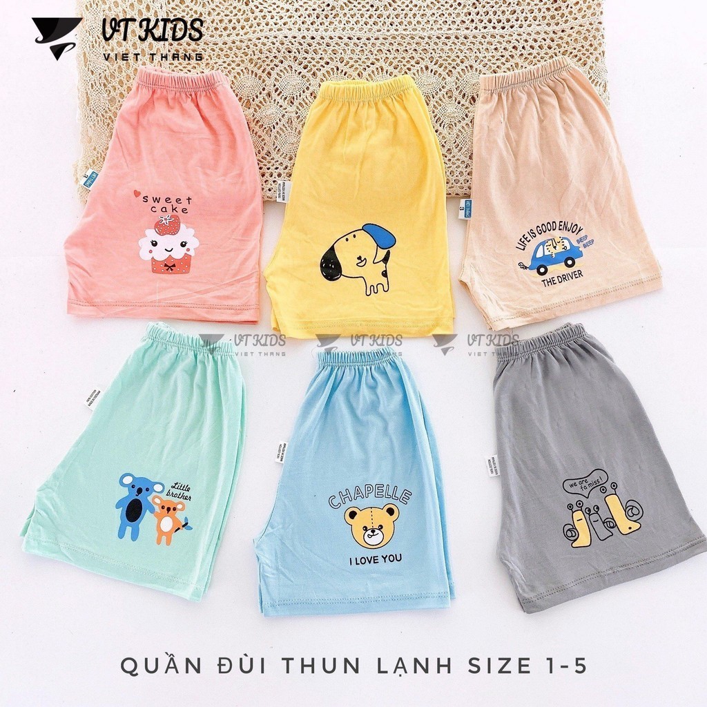 Quần đùi cotton cho bé trai bé gái, quần đùi thun lạnh cho bé từ 4-16kg HX011