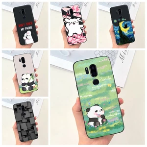 Ốp lưng LG G7 ThinQ G710EM Cao cấp Thẩm mỹ Mèo dễ thương Gấu trúc sơn mềm màu đen Vỏ silicon LG G7 ThinQ Ốp lưng điện thoại
