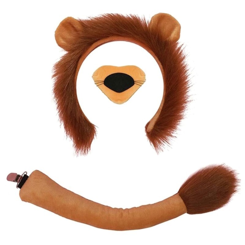 Yoioi Halloween Sư Tử Trang Phục Bộ Trang Phục Cho Bé Sinh Nhật Halloween Sư Tử Trang Phục Sư Tử Băng Đô Quấn Tóc Đuôi Nơ