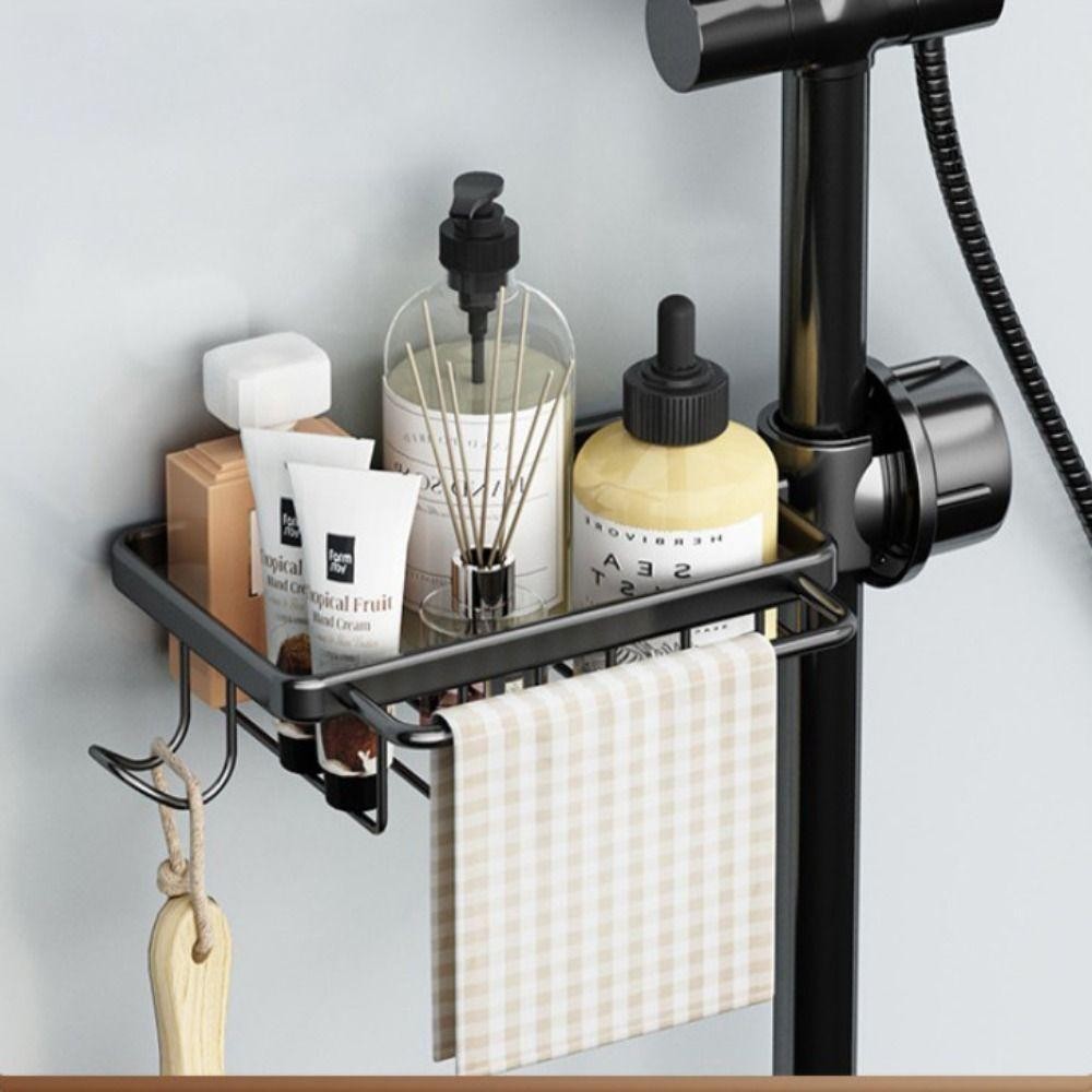 Giá thoát nước bồn rửa chén YMIFI, Kệ thoát nước xà phòng Giỏ đựng bọt biển bằng nhôm không gian, Dụng cụ sắp xếp phòng tắm Multipurppse Tiết kiệm không gian Giá đỡ vòi bếp